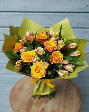 Букет цветов из:  Альстромерии и Розы в Шаталово