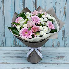 Букет цветов из:  Герберы, Альстромерии и Хризантемы в Шаталово