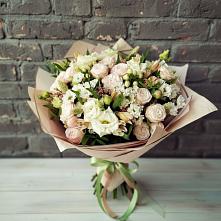 Букет цветов из:  Альстромерии, Розы и Хризантемы в Шаталово