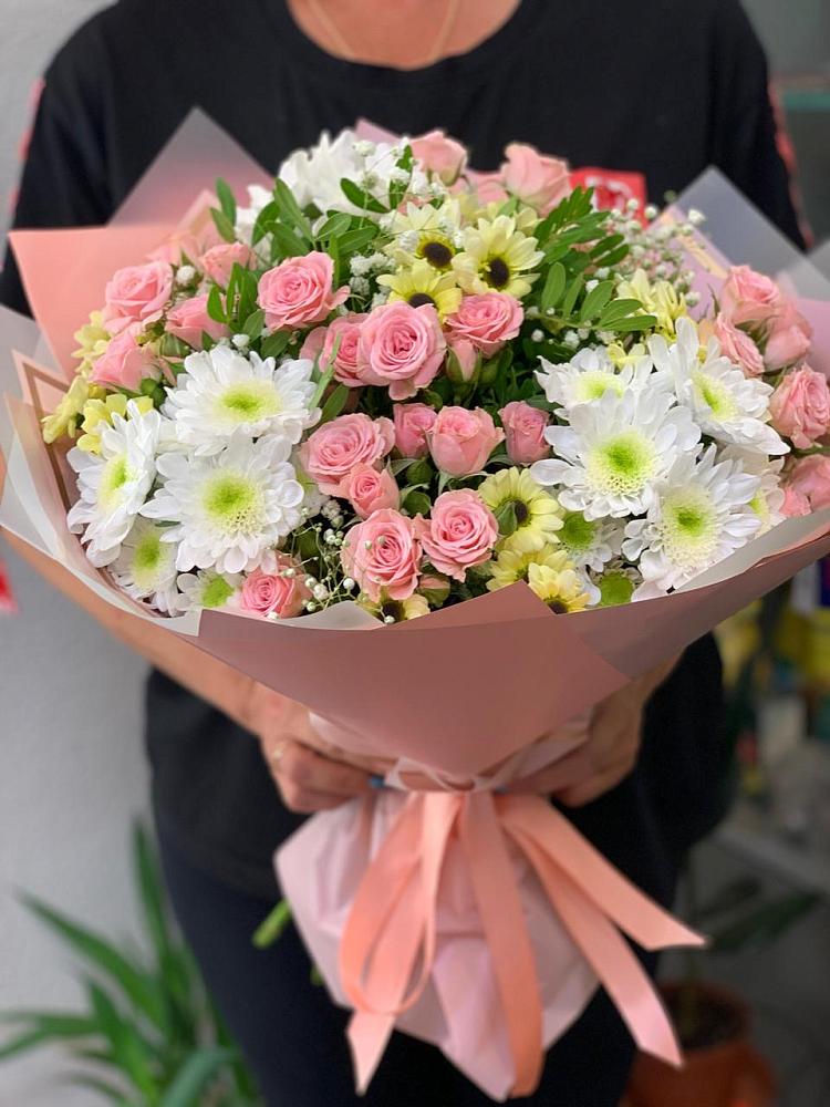 Букет цветов из: Розы и Хризантемы в Шаталово