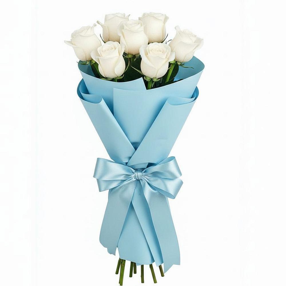 Букет 7 белых роз Проуд в Шаталово