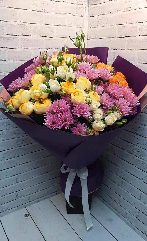 Букет цветов из: Хризантемы и Розы в Шаталово