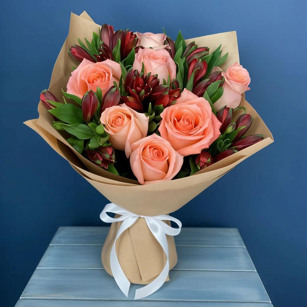 Букет цветов из: Розы и Альстромерии в Шаталово