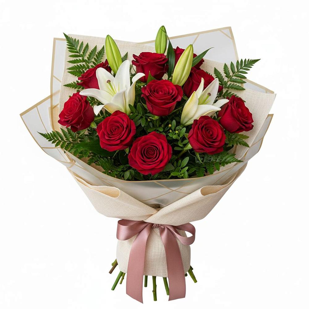 Букет цветов из: Лилии и Розы в Шаталово