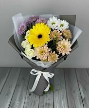 Букет цветов из:  Розы, Герберы и Хризантемы в Шаталово