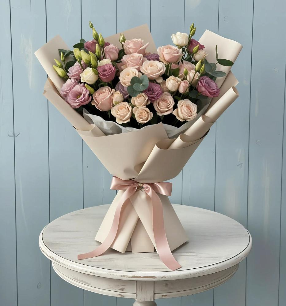 Букет цветов из: Розы и Лизиантусы в Шаталово