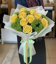 Букет цветов из:  Хризантемы и Розы #REPLACE_PRED# Шаталово