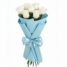 Букет 7 белых роз Проуд в Шаталово