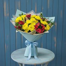 Букет цветов из:  Альстромерии и Хризантемы в Шаталово